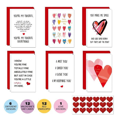 Valentine's Day Love Card Set With Envelope