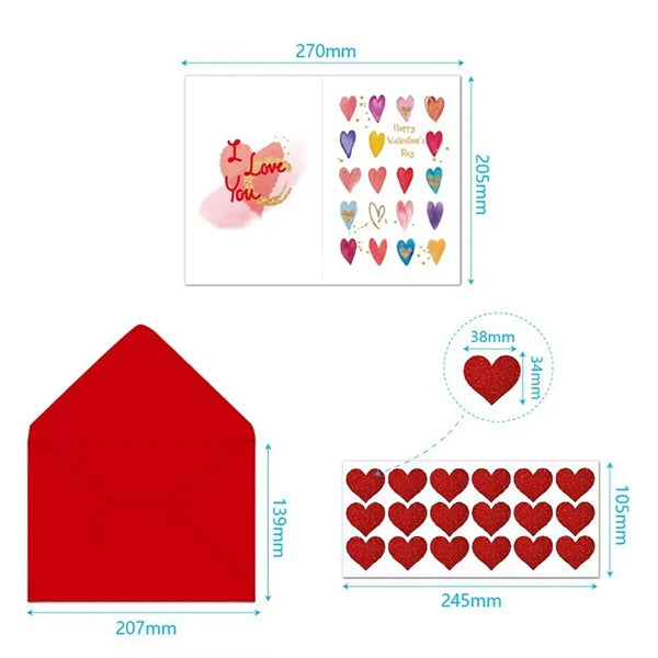 Valentine's Day Love Card Set With Envelope