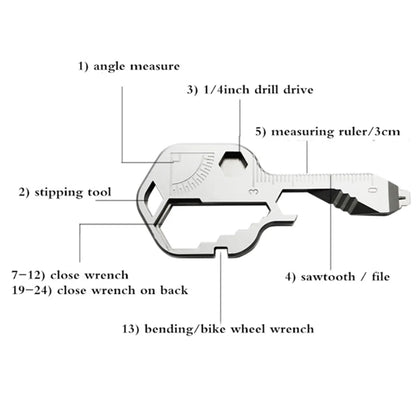 24 In 1 Key Shaped Multitool