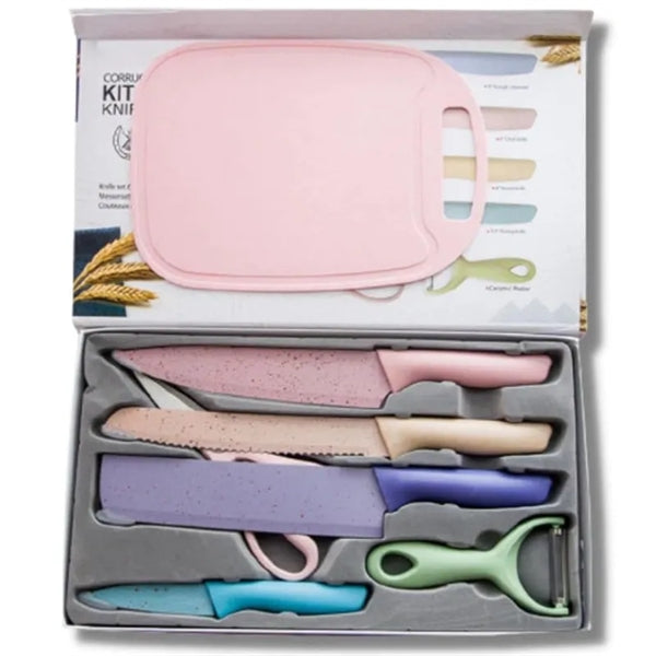 7 Pcs Colorful Cutting Knife Set
