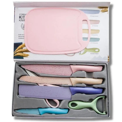 7 Pcs Colorful Cutting Knife Set