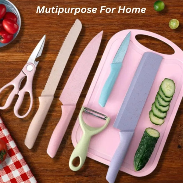 7 Pcs Colorful Cutting Knife Set