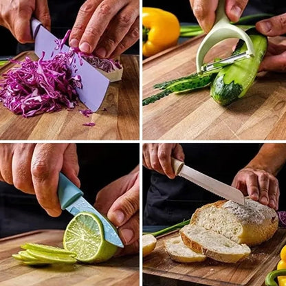 7 Pcs Colorful Cutting Knife Set