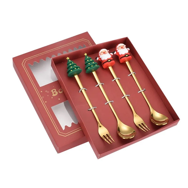 Christmas Stainless Steel Spoon And Forks Set