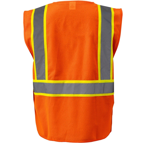 Hi Vis Class 2 Reflective Zipper Mesh Safety Vest 4 Pockets