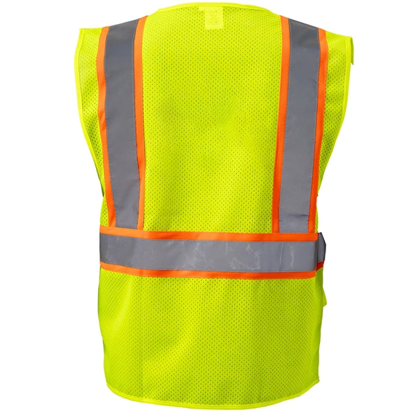 Hi Vis Class 2 Reflective Zipper Mesh Safety Vest 4 Pockets