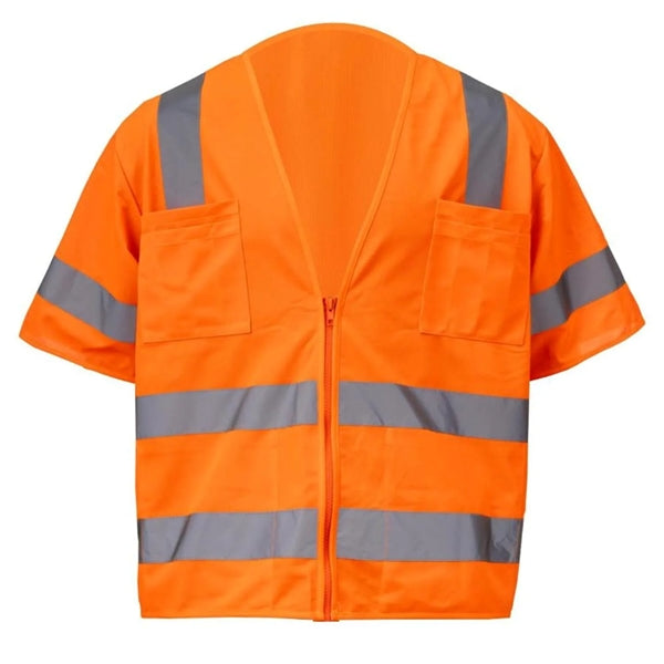 Premium Knitted Hi Vis Class 3 Safety Vest with 4 Pockets