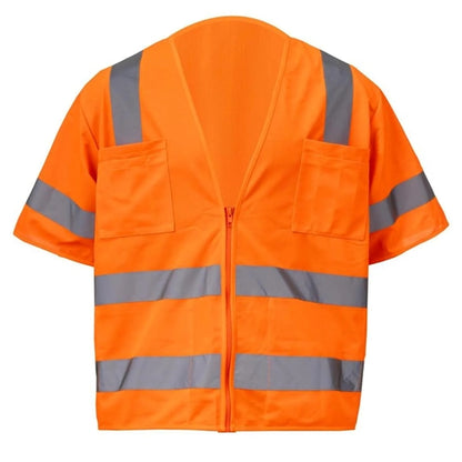 Premium Knitted Hi Vis Class 3 Safety Vest with 4 Pockets