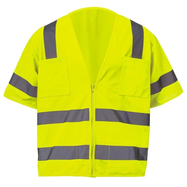 Premium Knitted Hi Vis Class 3 Safety Vest with 4 Pockets