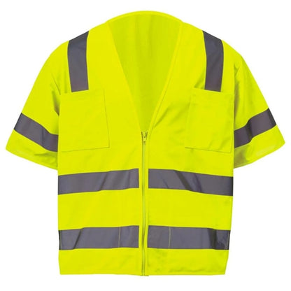 Premium Knitted Hi Vis Class 3 Safety Vest with 4 Pockets