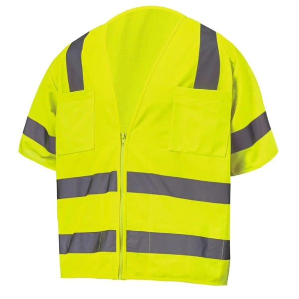 Premium Knitted Hi Vis Class 3 Safety Vest with 4 Pockets