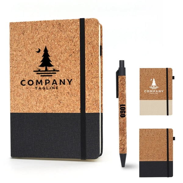 PU Notebook With Cork Ballpoint Pen