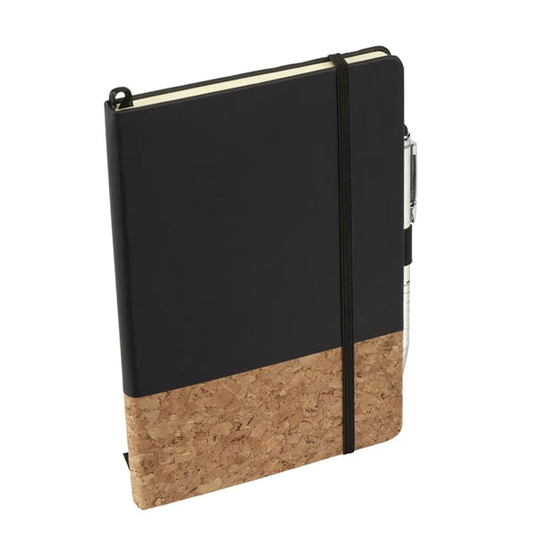 PU Notebook With Cork Ballpoint Pen