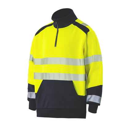 Hi Vis Class 3 Segmented Tape Safety Pocket Quarter-Zip