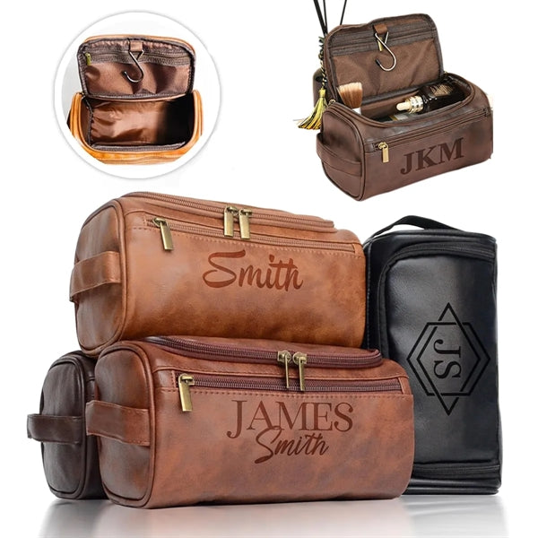 Custom Men Leather Toiletry Bag