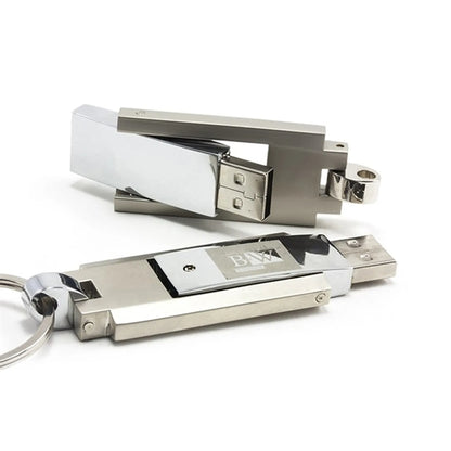 Chrome Steel With Keyring USB 2.0
