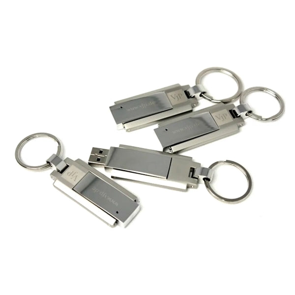 Chrome Steel With Keyring USB 2.0