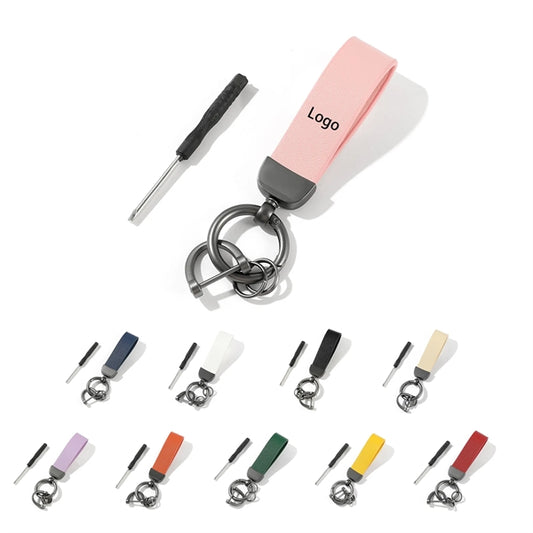 PU Leather Zinc Alloy Keychain With Screwdriver