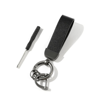 PU Leather Zinc Alloy Keychain With Screwdriver