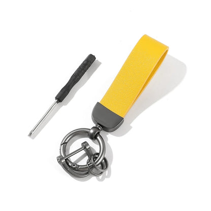 PU Leather Zinc Alloy Keychain With Screwdriver