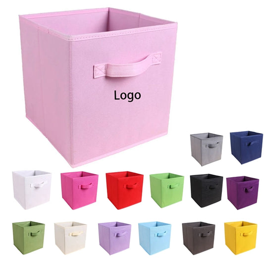 11" Square Non-Woven Folding Storage Box With Handle
