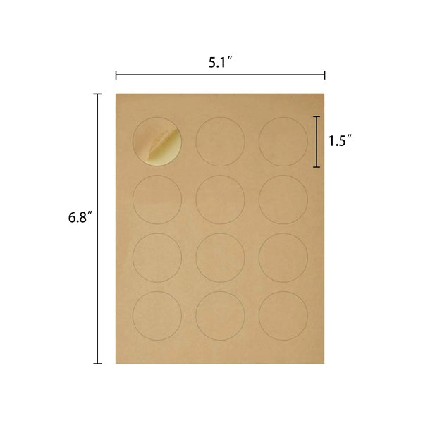 1.5" Round Kraft Gift Box Seal Label