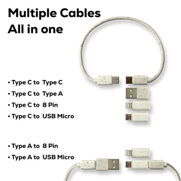 Bamboo Charging Cable Set