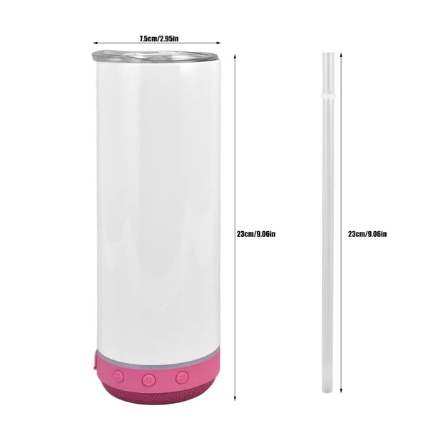 20oz Music Speaker Tumbler With Straw