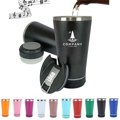 17oz Vacuum Tumbler With Bluetooth Speaker