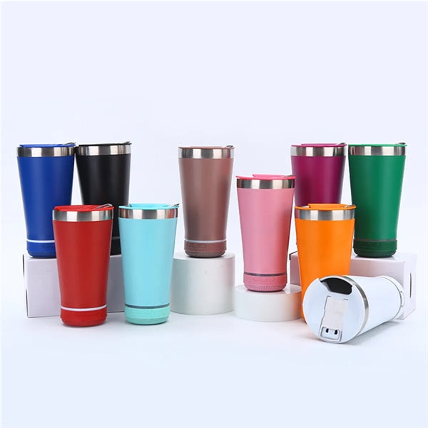 17oz Vacuum Tumbler With Bluetooth Speaker