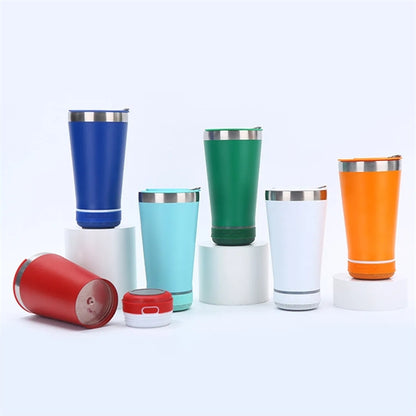 17oz Vacuum Tumbler With Bluetooth Speaker