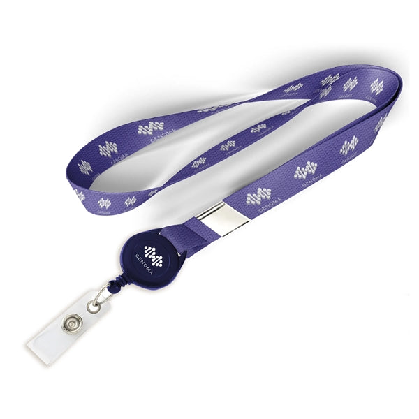 1/2" Polyester/Badge Reel/Metal Clip Lanyard Combo