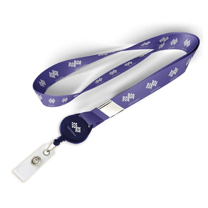 1/2" Polyester/Badge Reel/Metal Clip Lanyard Combo