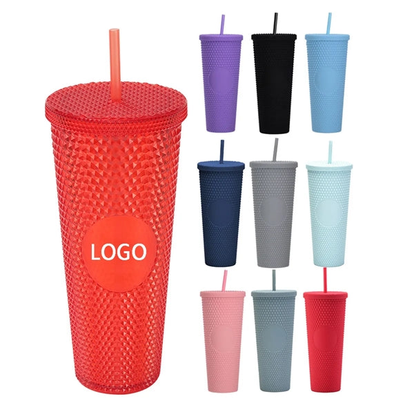24oz Matte Studded Tumbler with Lid and Straw