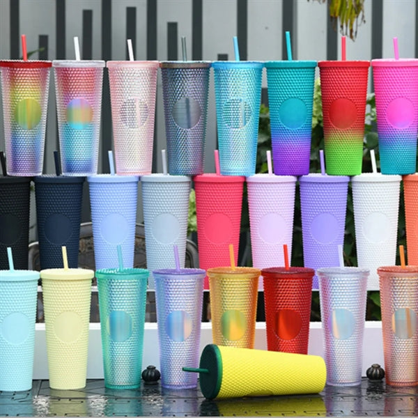 24oz Matte Studded Tumbler with Lid and Straw