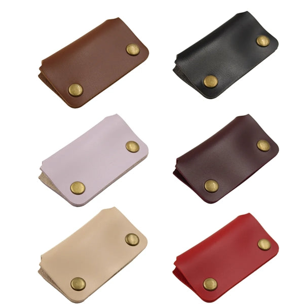 Rectangular Leather Earbud Cable Organizer Cord Wrap Winder