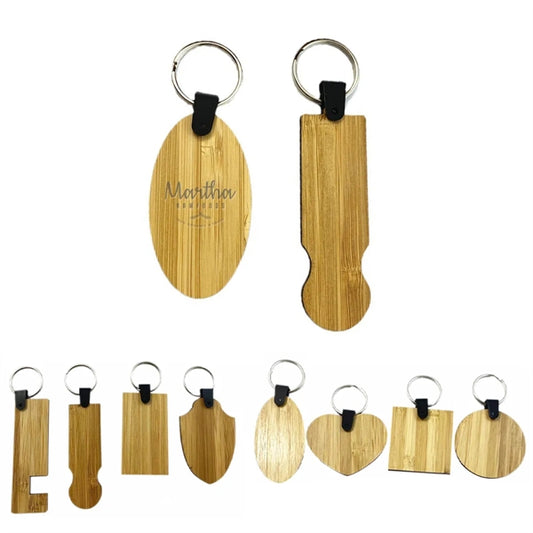 Custom Shape Bamboo Key Pendant