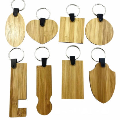 Custom Shape Bamboo Key Pendant