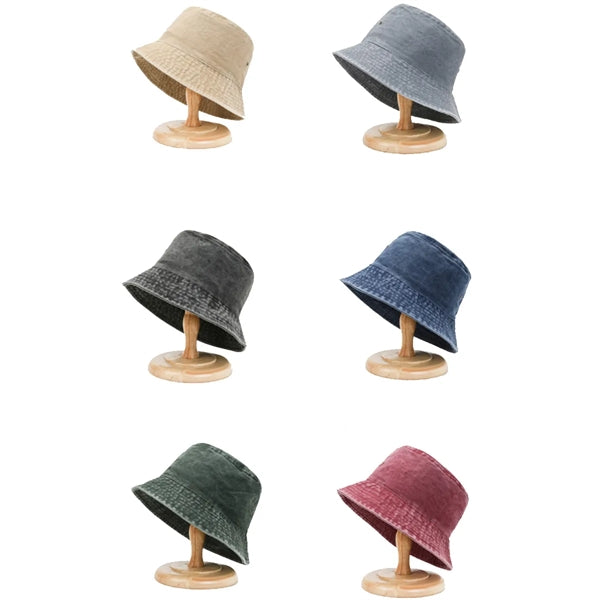 Unisex Denim Bucket Hat Summer Travel Beach Sun Cap