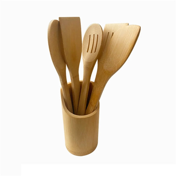 5 Pieces Kitchen Utensils Bamboo Spatula Set
