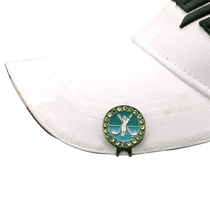 Rhinestone Hat Clip with Ball Marker