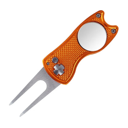 Metal Foldable Golf Divot Repair Tool w/Ball Marker