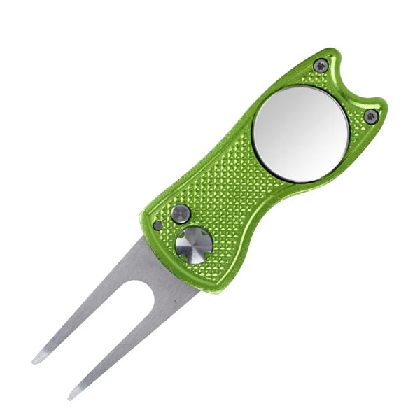 Metal Foldable Golf Divot Repair Tool w/Ball Marker