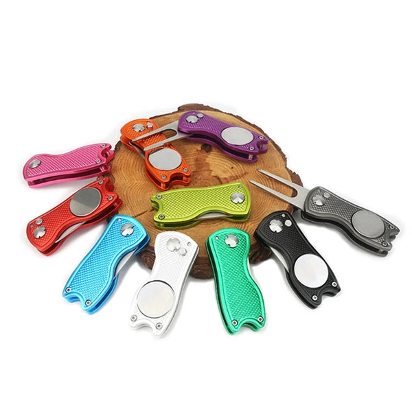 Metal Foldable Golf Divot Repair Tool w/Ball Marker