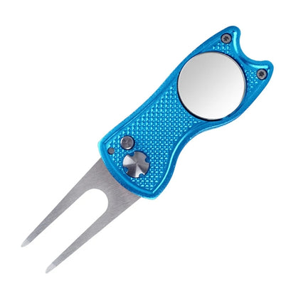 Metal Foldable Golf Divot Repair Tool w/Ball Marker