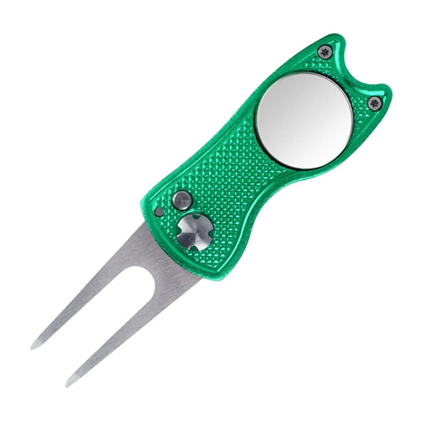 Metal Foldable Golf Divot Repair Tool w/Ball Marker
