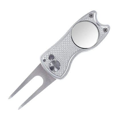 Metal Foldable Golf Divot Repair Tool w/Ball Marker