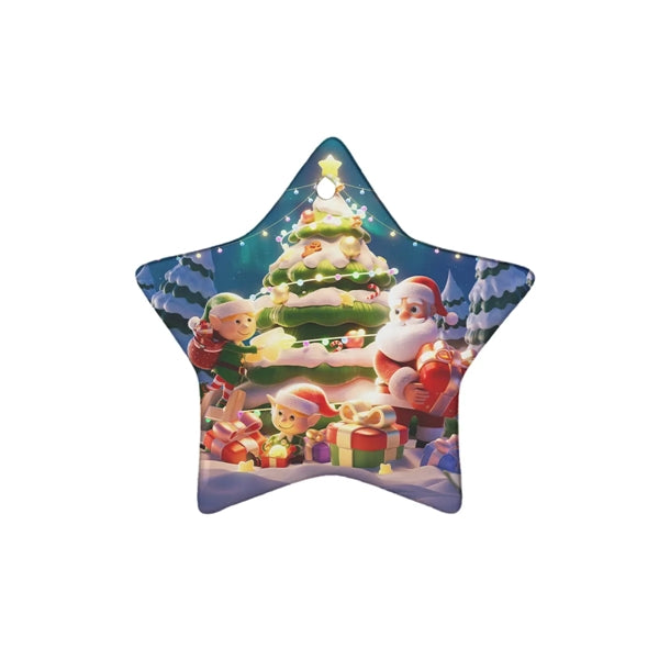 Star Shape Ceramic Christmas Ornament