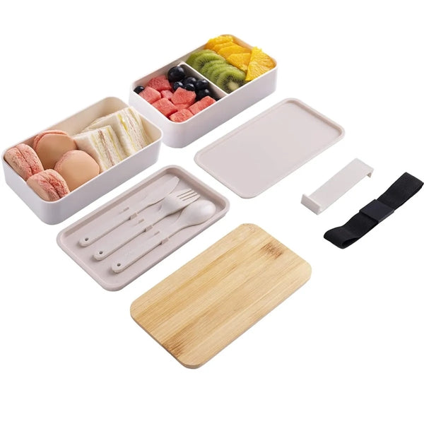 Plastic Bento Box w/  Elastic Strap