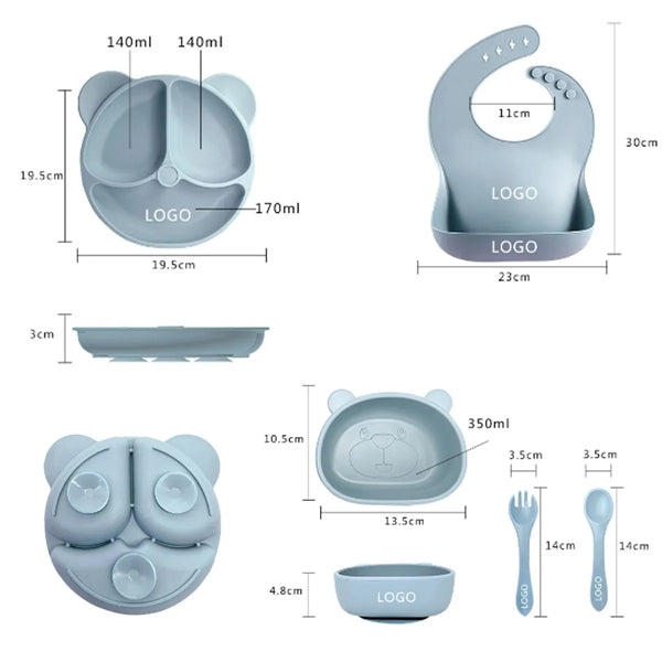 6-Pack Silicone Baby Feeding Set